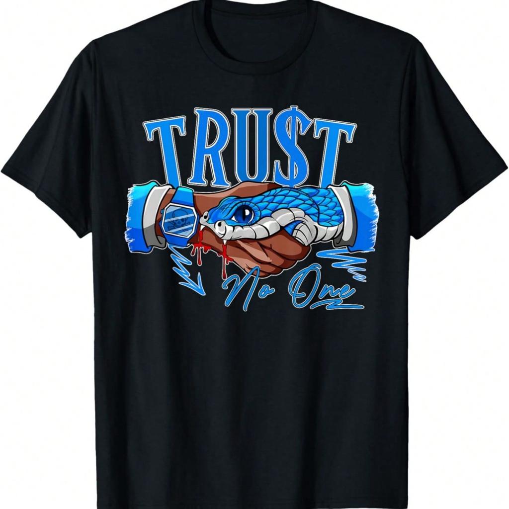 Snake Trust No One Military Blue 4s Matching For unisex Wounisex T-Shirt