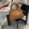 Light Luxury Real Leather Canvas Tote Bag 2025 New Style And Single Shoulder  Casual Large Capacity Minimalist Handheld Bucket Bag