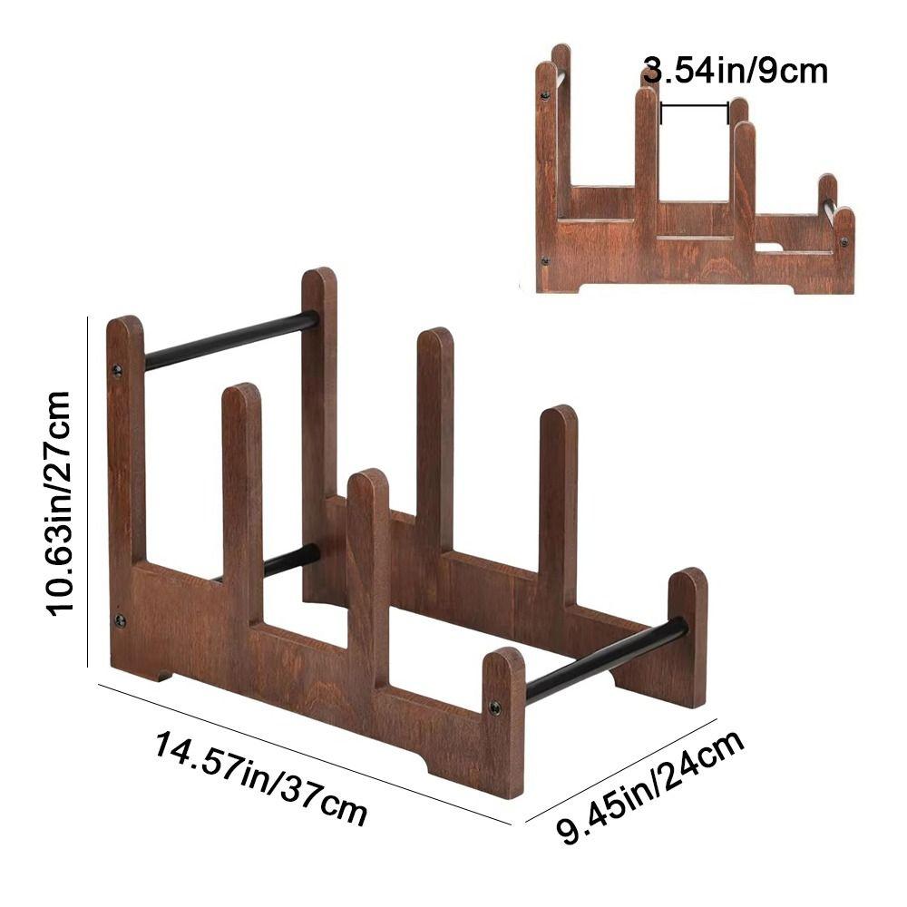 Large Capacity Vinyl Record Holder Brown Book Storage Rack Vintage CD Display Stand CDs
