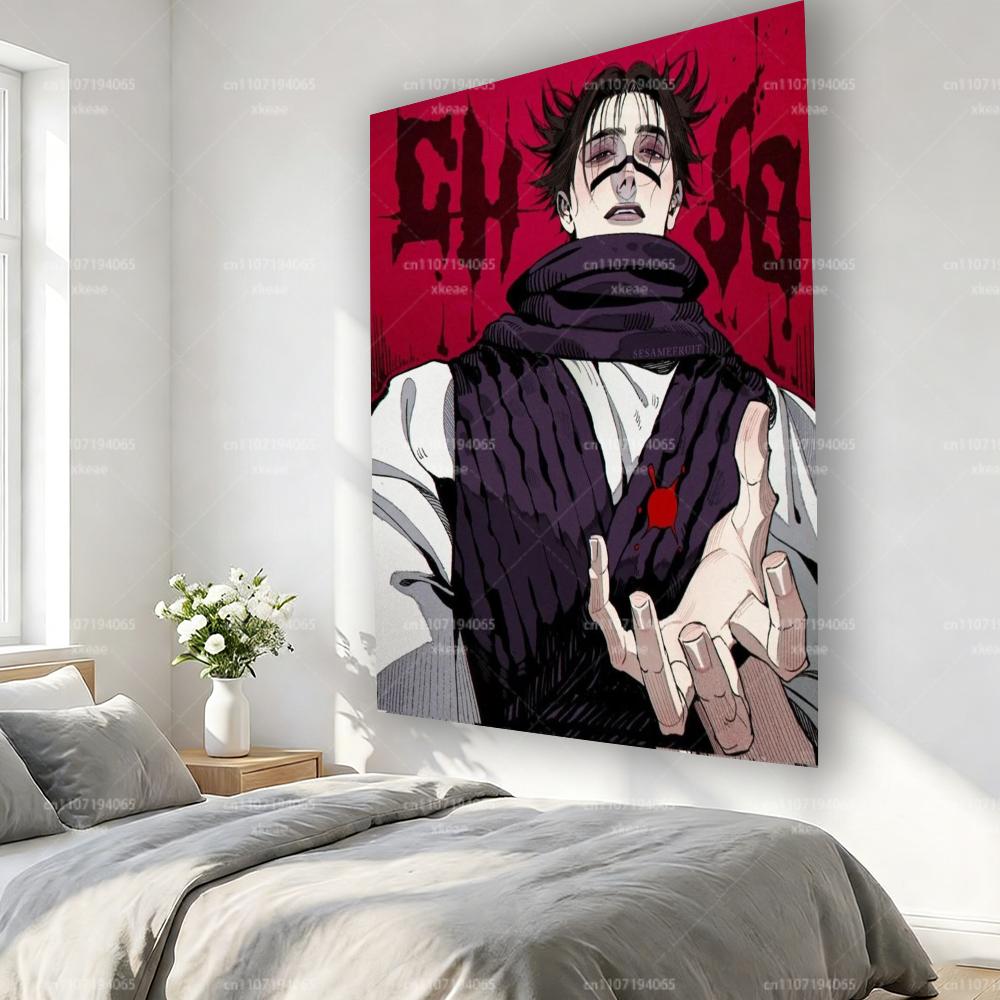 Тканевое панно Jujutsu Kaisen Чосо Персонаж аниме Настенный декор Плоская печать Темная эстетика для спальни Общежития Подарок для JJK