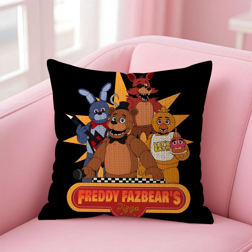 Чехол на подушку Five Nights at Freddys Натуральный лен Наволочка Двусторонний принт Декоративный чехол на диван Домашний декор Подарок