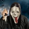 Маска на Хэллоуин Натуральный Латекс Красный Язык Маска Крика Бог Смерти Ужас Маска на Все Лицо Костюм для Вечеринки на Хэллоуин Реквизит для Косплея