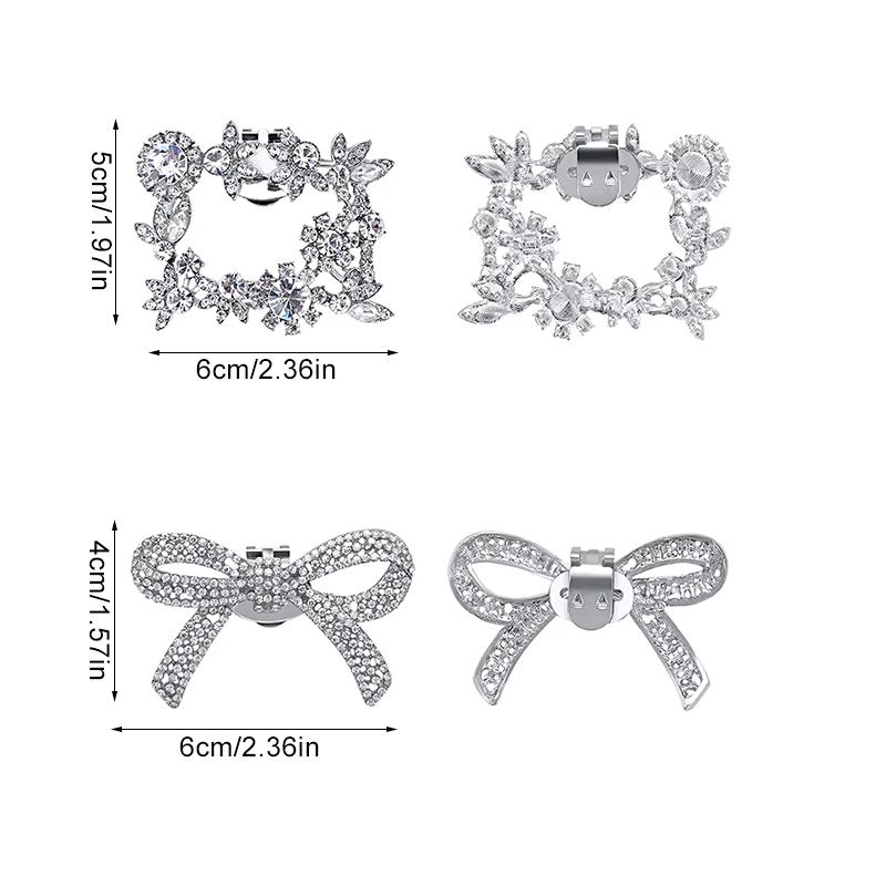 2 шт. пряжка блестящие туфли на высоком каблуке свадебные украшения модные женские клипсы для обуви съемные стразы цинковый сплав