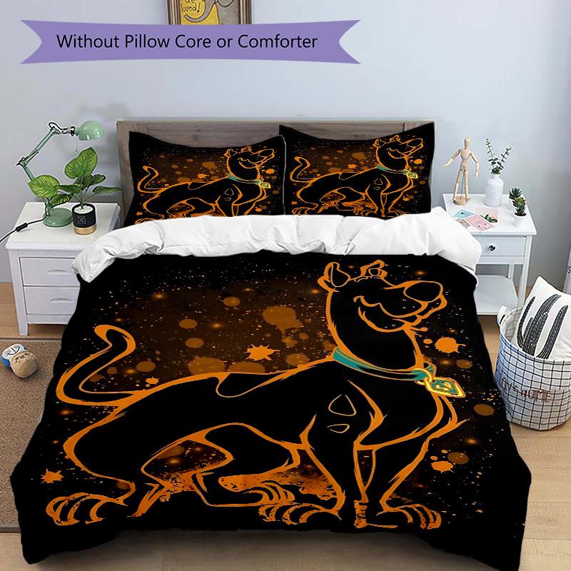 3pcs The Mystery Begins Scooby Doo Bedding Set Includes Quilt Cover and Pillowcases, Suitable for All Seasons H094