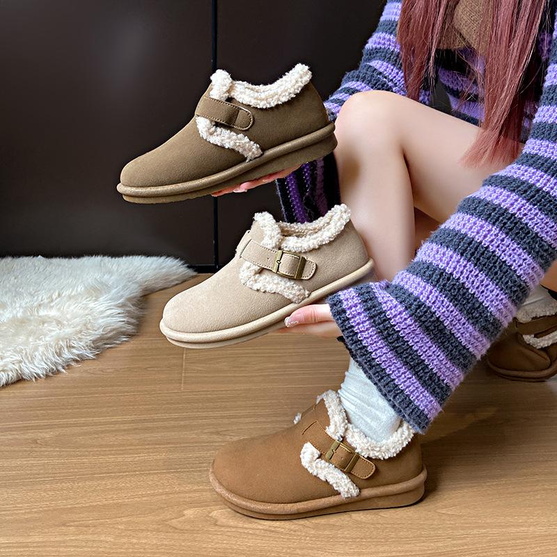 Женские хлопковые туфли на толстой подошве, зимние бархатные, утолщенные для тепла, новинка зимы 2025 года, повседневные туфли на мягкой подошве, хлопковые туфли BN5801