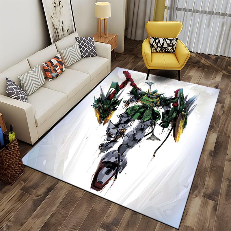 Robot Warrior with Green Armor suitable as a non-slip mat for the living room or bedroom sofa