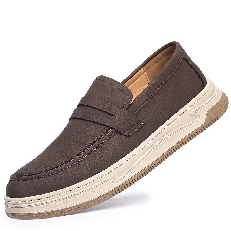 Модный Роскошный Бренд Мужские Удобные Лоферы из Замшевой Кожи на Мягкой Подошве Слипоны Универсальные Повседневные Деловые Формальные Туфли из Натуральной Кожи