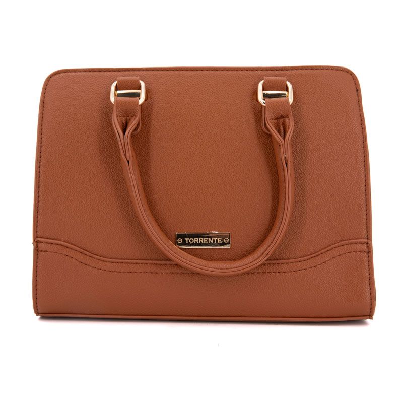 Двухцветная сумка верблюжьего цвета маленького размера 27x20x8 см Женская TORRENTE