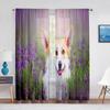 Corgi In The Flower Field Puppy Dog Прозрачные шторы для оконного оформления кухни, гостиной, спальни, декора, современных тюлевых штор