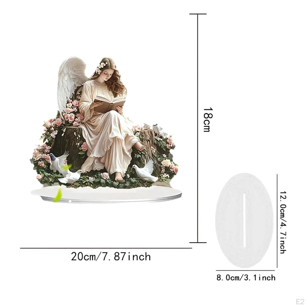 Акриловый декор "Ангел-фея", настольная подставка, красочный креативный плоский 2D знак с основанием для книжной полки,