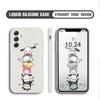 Милый мультяшный чехол для телефона iPhone 15 14 13 12 11 Samsung Galaxy A12 A52 S24 S23 Xiaomi POCO Redmi мягкий квадратный жидкий силиконовый чехол