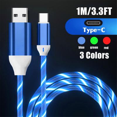 Flow Luminous LED кабель для зарядки 3A быстрая зарядка USB A на Type C для iPhone 16 15 USB провод светодиодный кабель светящийся кабель для iPad 10