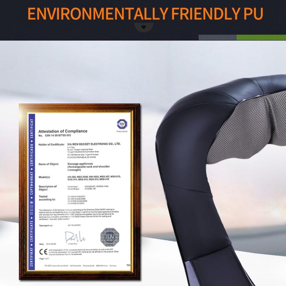 JINKAIRUI Беспроводной электрический массажер шиацу для спины, шеи, плеч, тела, нефритовый массаж, инфракрасный нагрев, массажер для разминания, подушка, облегчение боли