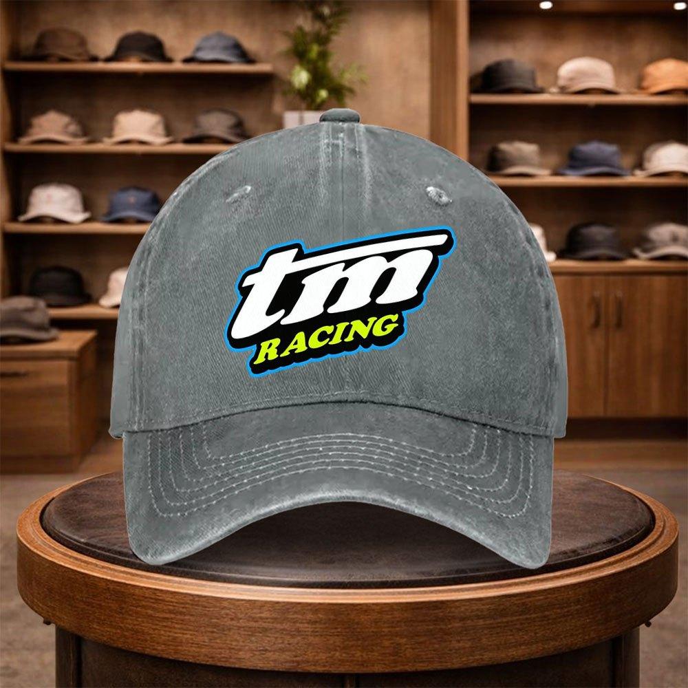 A TM Racing Printed Baseball Cap a Casual Duckbill Hat Stylish And Adjustable for Outdoor Use Suitable for Travel And Beach V