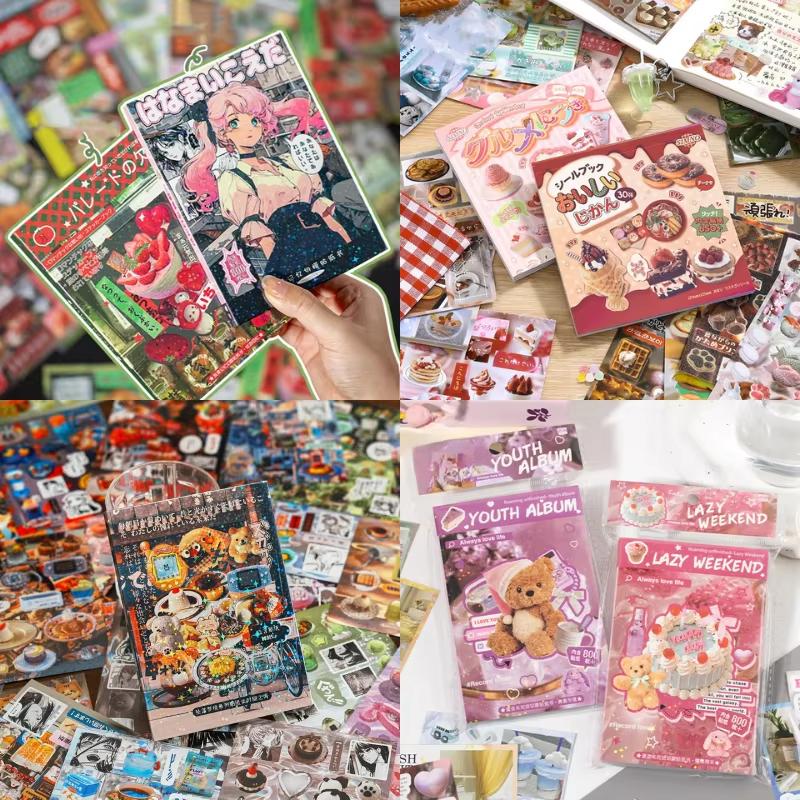 Creative Design Vintage Scrapbook Journal Sticker Kawaii Japanese Cartoon Cake Stationery Sticker DIY Decor Sticker Kids Gift