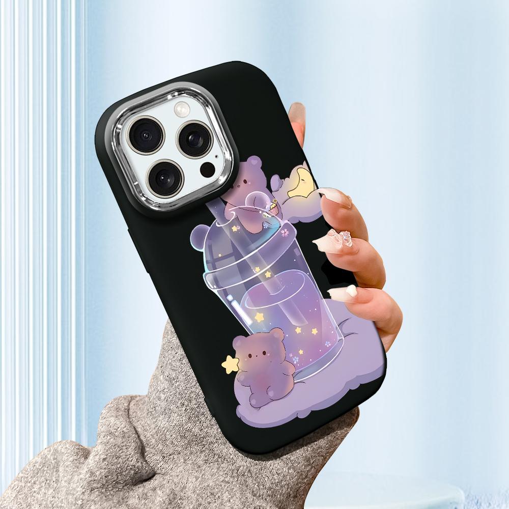 Solid Color Silver Edge Lens Fatty Casing Soft TPU Liquid Silicone Cover Shockproof Phone Case for Huawei Honor iPhone Infinix Tecno Vivo