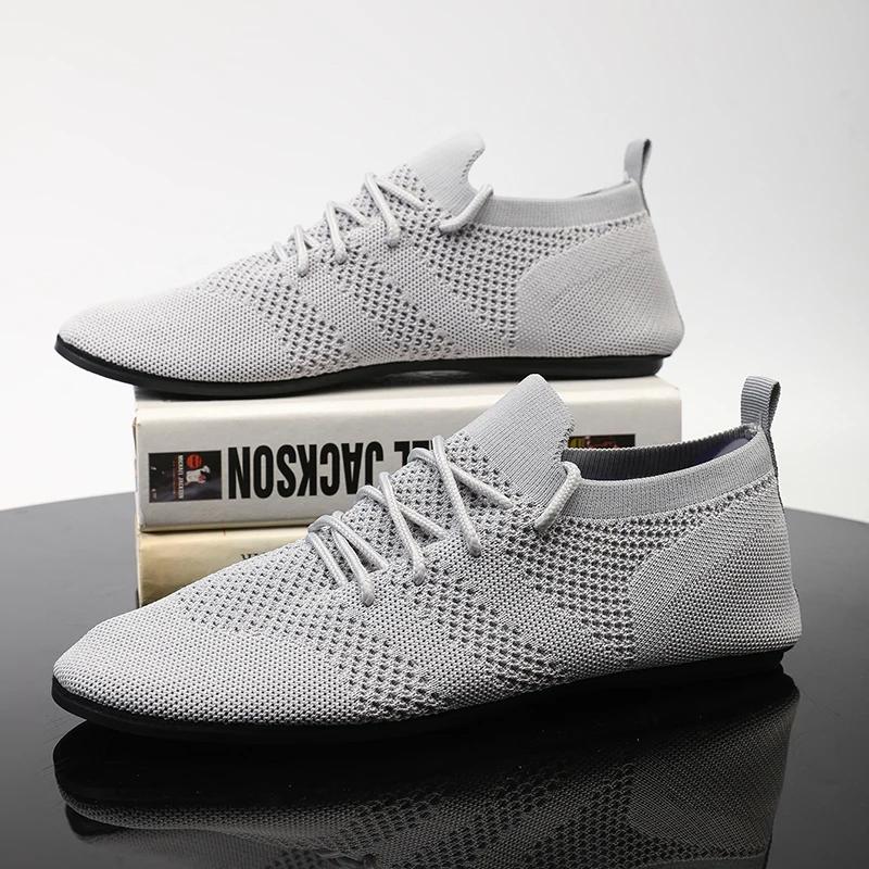 YRZL Summer Men Casual Shoes Lightweight Outdoor Male Walking Shoes Hot Sale Anti-slip Man's Mesh Sneakers Slip On Flats Shoes