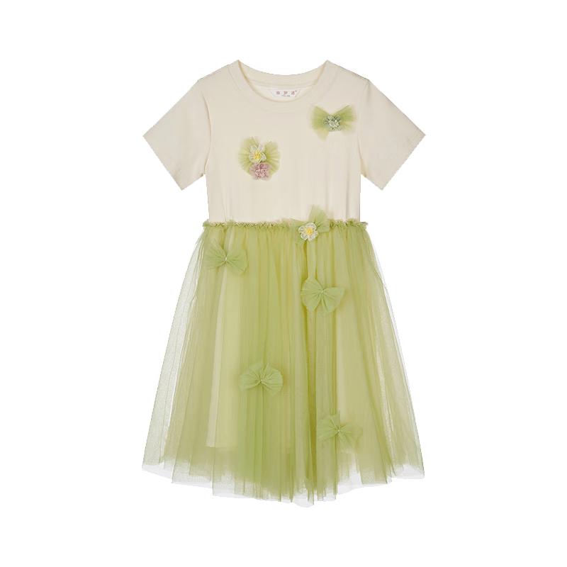 Fuluomi Girls' Color-block Mesh Princess Dress