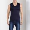 Men Summer Fitness Vest Solid Color Seamless Plus Size V Neck Sleeveless Stretchy Soft Breathable Quick-drying Pullover Casual Men Gym Sport Tank Top