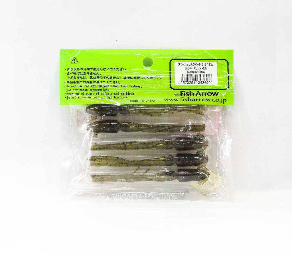 Fish Arrow Мягкая приманка Flash J Squid SW 3,5 дюйма 5 штук в упаковке #04 (3692)