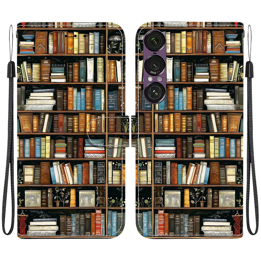 Чехол-книжка из искусственной кожи ручной работы для Sony Xperia 1 VII, противоскользящая противоударная обложка с ремешком на запястье и дизайном в виде сердца/розы/кошки