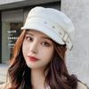 Korean Style Flat Top Captain Cap For Women Star Beret Newsboy Hat Sailor Hat Duck Tongue Cap