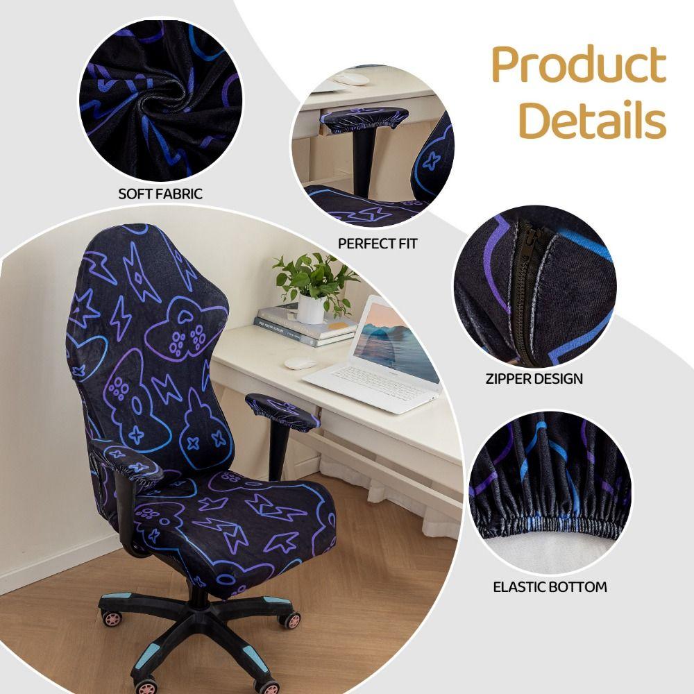 Velvet Gaming Chair Cover Soft Elasticity Computer Seat Chair Covers Armchair Slipcovers