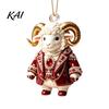 Xmas Tree Hanging Pendants 2027 New Year Sheep Ornament, 2D Acrylic Christmas Pendant Party Supplies with String, Chinese Zodiac Goat Decor,