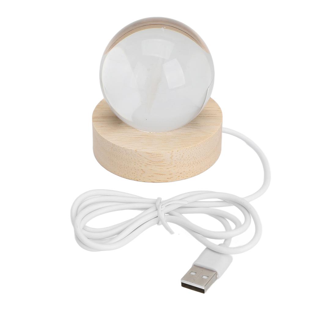 Хрустальный шар с проекцией света Галактика Деревянная основа Домашний декор 5V LED Лампа-хрустальный шар