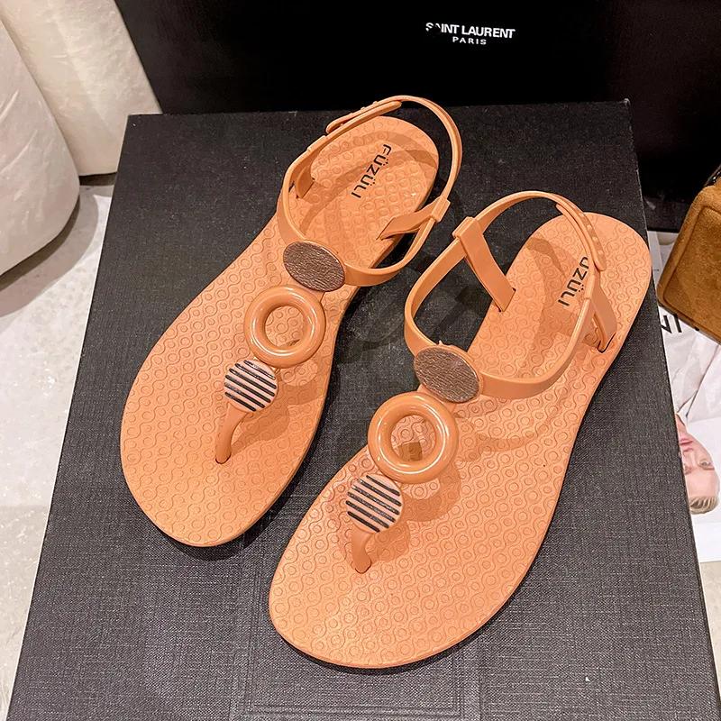 Maogu 2024 Summer Women Sandals Flat Beach Gladiator Bohemian Ladies Casual Shoes Buckle Strap Roman Sandal Ladies Flip Flops 43