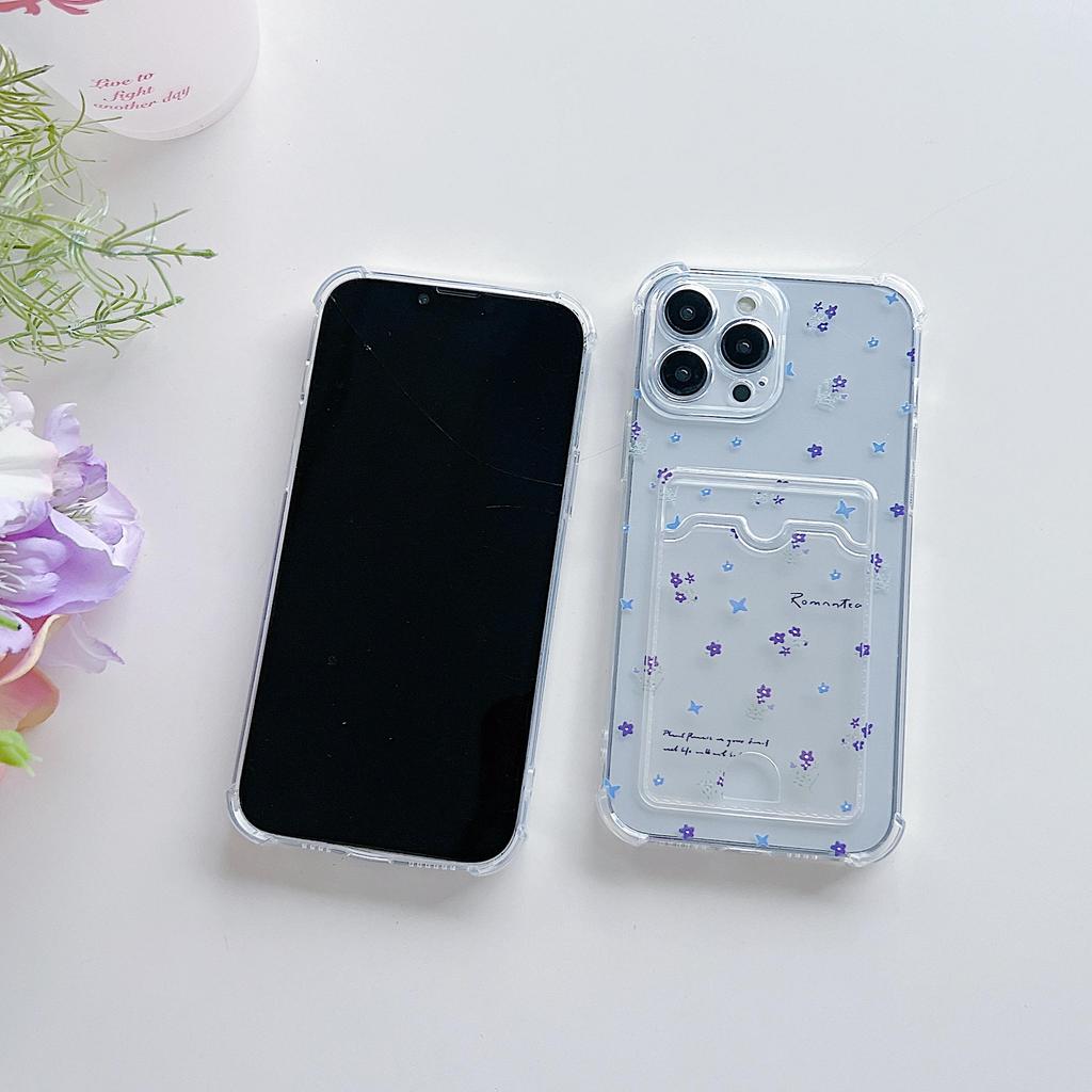 Card Slot Holder Silicone Wallet Pocket Case For Oppo A78 A58 A38 Samsung A54 A24 A14 Xiaomi Redmi Note 13 14 Tecno Spark 10 Cover Clear Phone Bumper