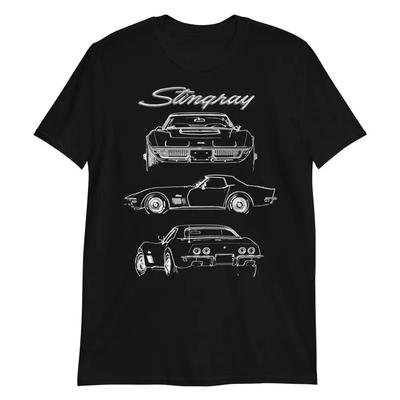 1970 C3 Stingray LT-1 Коллекционный Автомобиль Подарок Футболка 100% Хлопок Круглый Вырез Короткий Рукав Летняя Повседневная Мужская Футболка Уличная Одежда