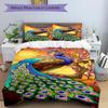 3pcs Peacock Feather Duvet Cover Set - Includes 1 Duvet Cover and 2 Pillowcases, No Quilt Core, All-Season Home Decor yy251111084