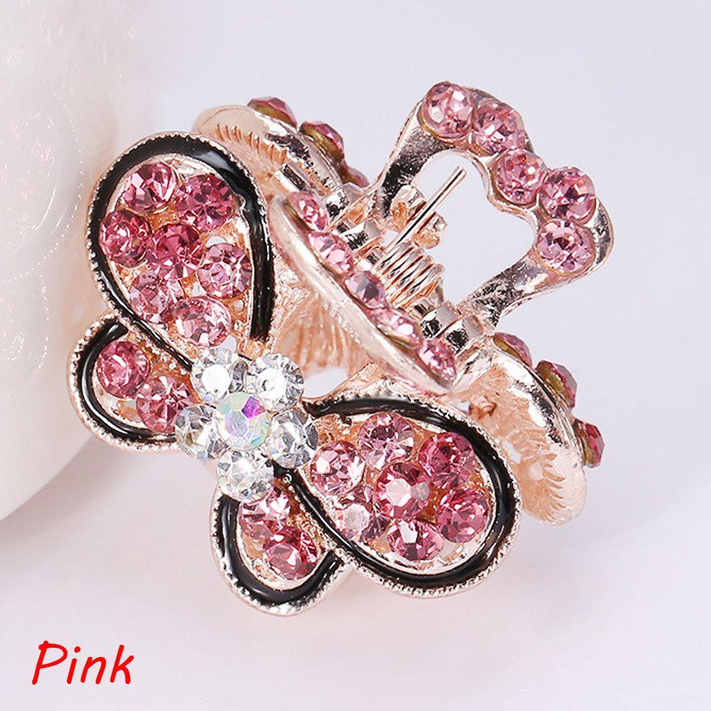 Fashion Women Gifts Crystal Rhinestone Claw Barrette Hair Clip Claw Mini Butterfly Hairpins