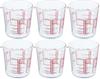 HARIO (Hario) Japanese-Made Heat-Resistant Glass Measuring Cups, 200ml, MJC-20-R-BK, Set of 6
