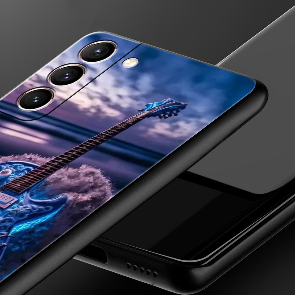 Чехол для телефона с изображением гитарной музыки для Samsung Galaxy S26 Ultra S25 Plus S24 FE S23 S22 5G S21 S20 Черный Мягкий