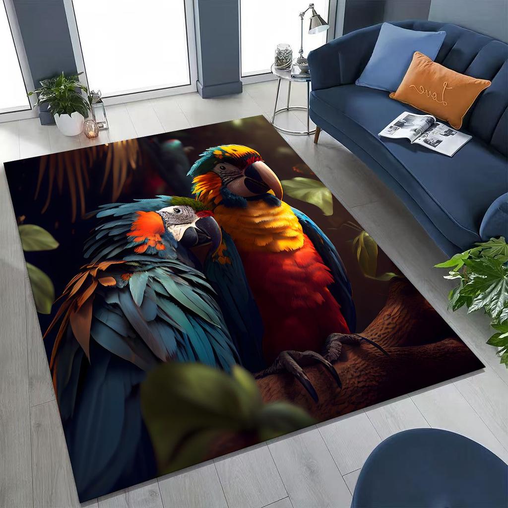 Красочный тропический попугай ара, натуральное искусство птиц, ковер для спальни, гостиной, дивана, домашний коврик для двери, декор, большой нескользящий коврик для пола