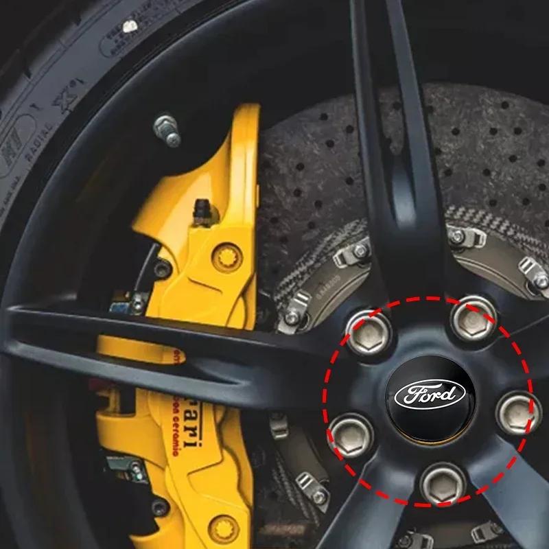Car Sticker Ford New 2025 Hot 4Pcs 56mm Black Car Wheel Center Hub Badge Logo Emblem Decal Wheel Sticker Styling For Ford Focus