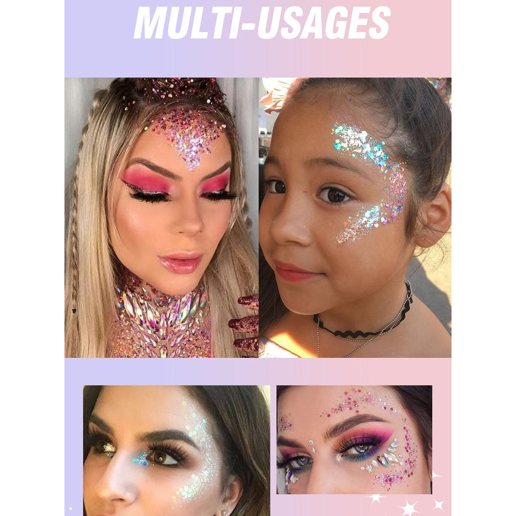 Гелевые тени для век, меняющие цвет, блестящие тени для век, патчи для лица и тела, блестящий сценический макияж, многофункциональный блестящий гель