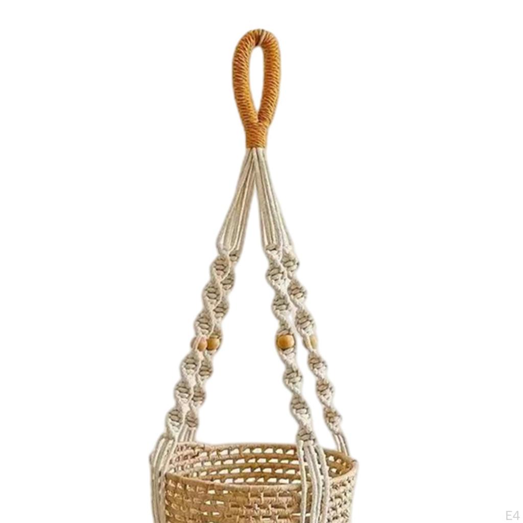 Plant Hanger Macrame Decorative Flower Pot Holder Stand Boho Woven Rope Hanging Planter Basket