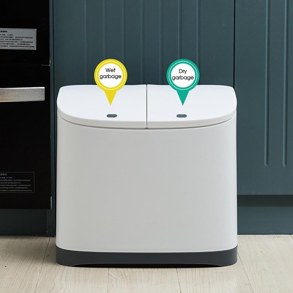 20 л/40 л Удобный сортировочный мусорный бак на колесах Пластиковое кухонное мусорное ведро Угловой бак для переработки Нажимной Открывающийся Новый Мусорный Бак