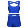 Детский комплект из 2 предметов для девочек, спортивные шорты, укороченные топы с шортами, спортивный костюм, балетная гимнастическая одежда