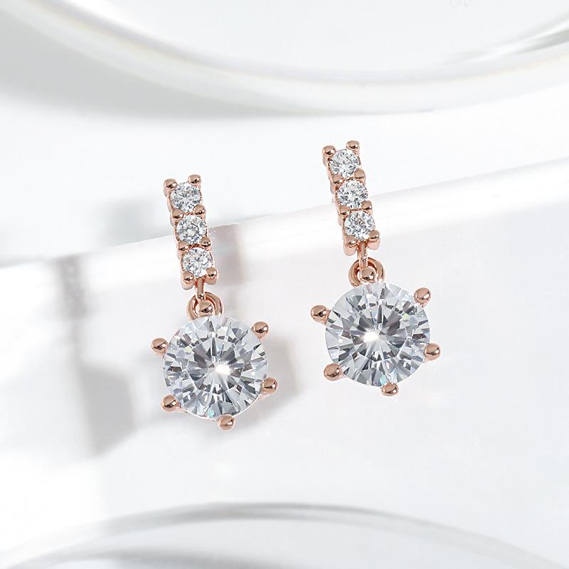 Japanese and Korean Version Full Diamond Tassel Earrings for Women's Anti-allergic Earrings