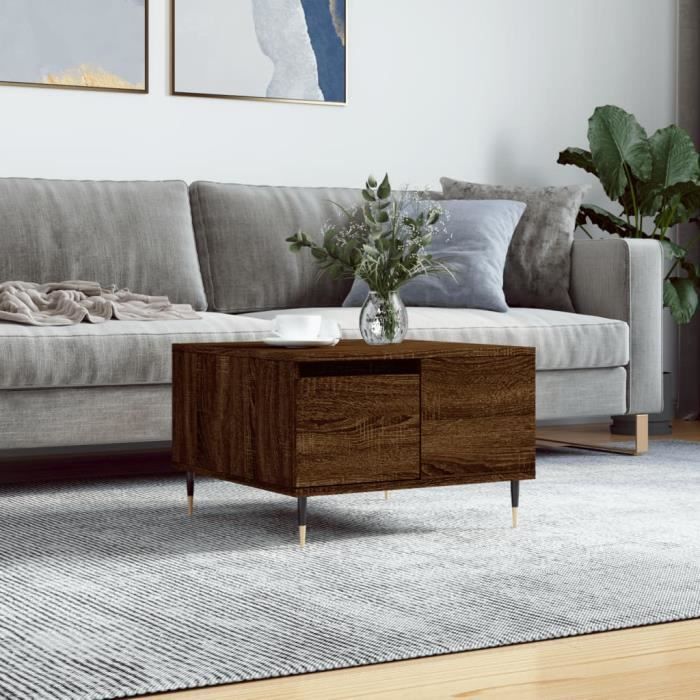 VidaXL Coffee Table Brown Oak 55x55x36.5 Cm Engineered Wood 830755