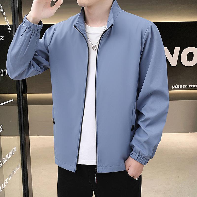 Осенняя основная куртка мужская повседневная куртка с воротником-стойкой простая универсальная мужская куртка тонкая весна и осень