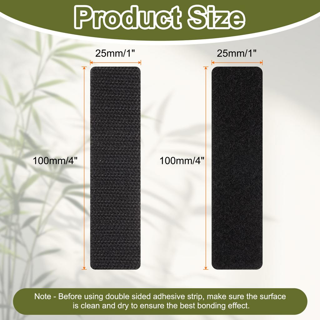 Прочная самоклеящаяся лента-липучка прямоугольная нейлоновая наклейка клейкая лента для дома офиса автомобиля DIY рукоделия черная
