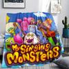 1 шт. Фланелевое одеяло с принтом My Singing Monsters, Высокое качество, Для всех сезонов, Декор для дома, Тепло и уют, Идеально для рождественских подарков