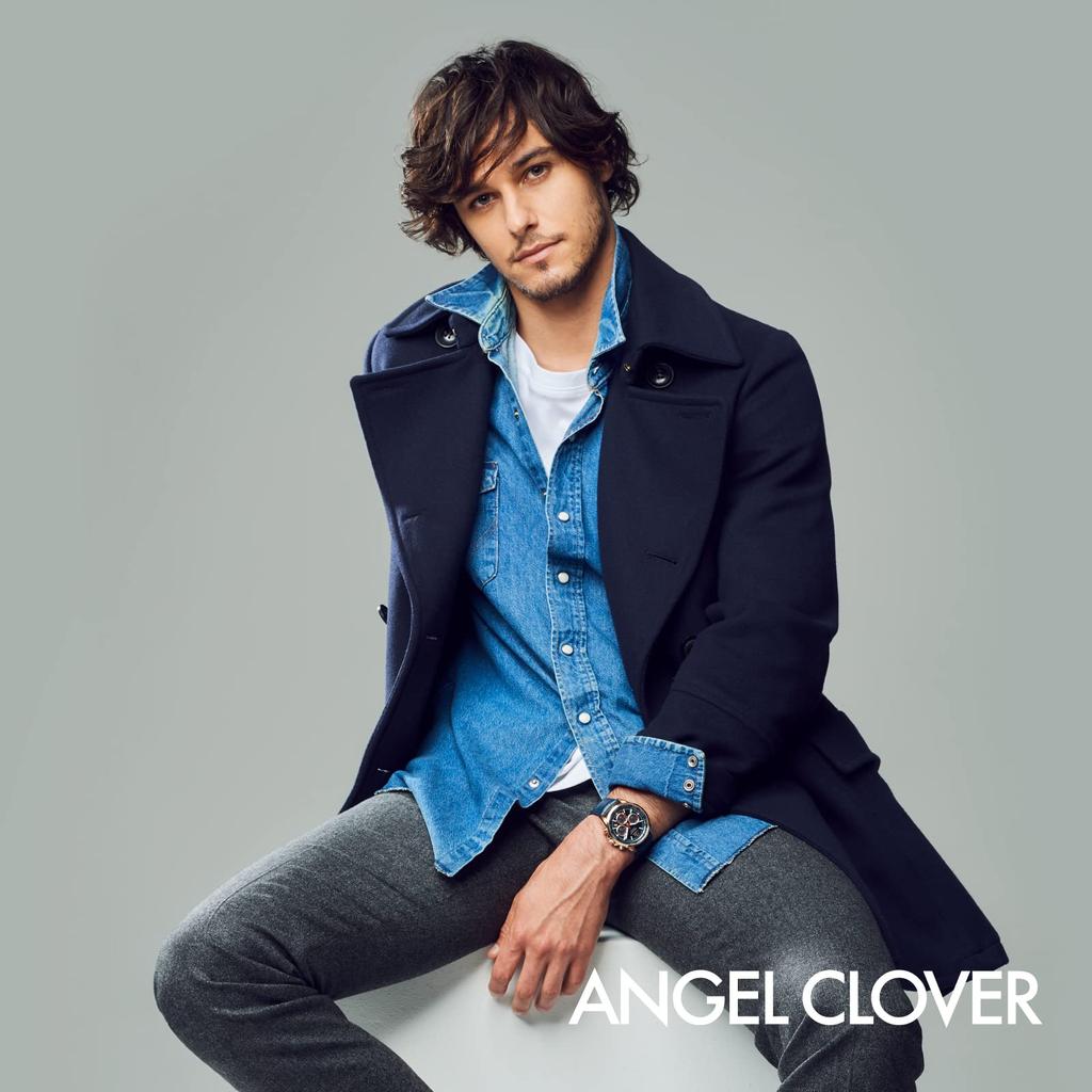 Часы Angel Clover Mondo Solar Navy Dial Stainless Steel Calf Solar Quartz 43MM Watch [ANGELCLOVER] Кожа/резина MOS42PNV-NV Мужские