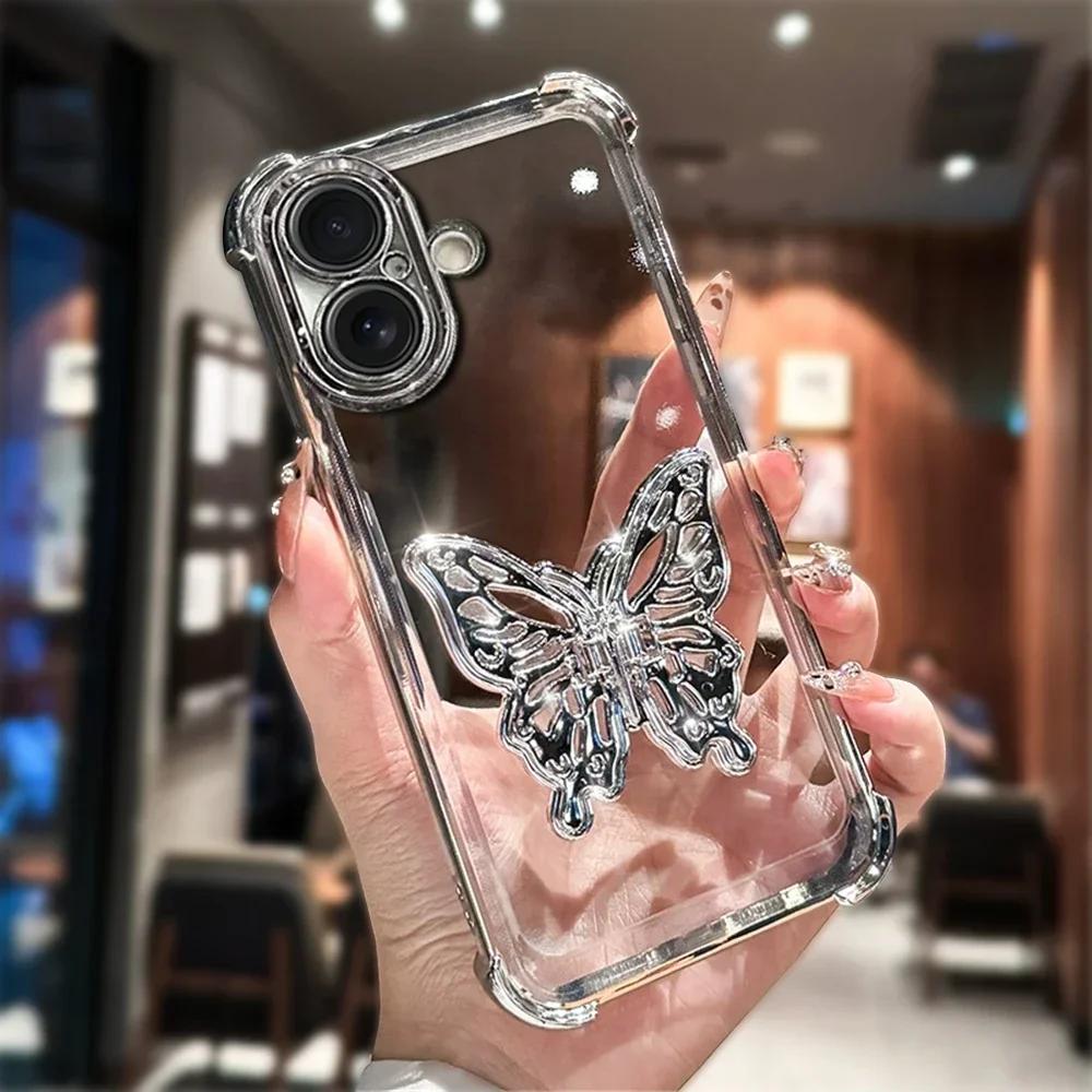 Прозрачный держатель-бабочка, противоскользящий чехол для Coque Huawei Nova 12 11 10 9 8 5 Pro 7 SE 6 5G, противоударная защита, чехол для телефона