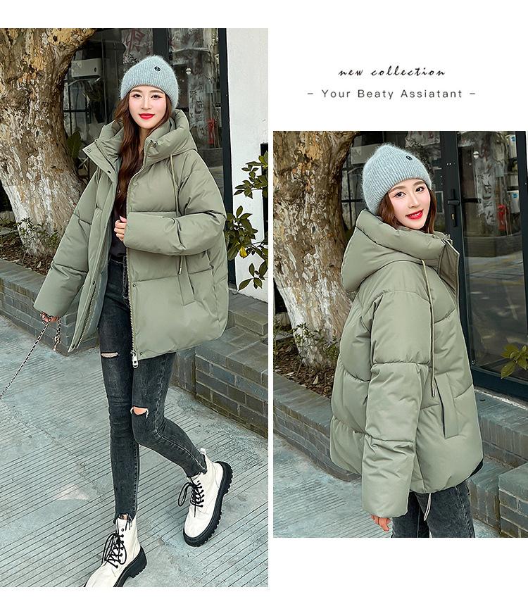 Women Jacket Winter Hooded Women's Cotton Coats Thickened Female Bread Clothes Comfortable and Youthful Outerwears